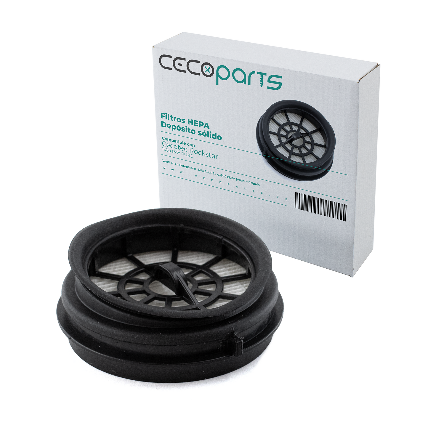 Filtro para Aspirador Escoba sin Cable de Cecotec Conga Rockstar 1500 Ray Pure, 1500 Ray Jalisco, 1500 Ray Ergowet Animal, 1500 Ray Free, 1500 Ray Eternal