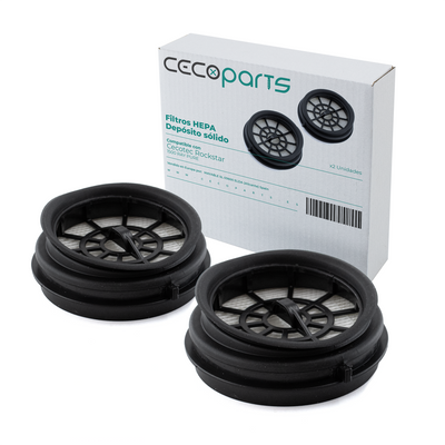 Pack de 2 Filtros Aspirador Escoba sin Cable de Cecotec Conga Rockstar 1500 Ray Pure, 1500 Ray Jalisco, 1500 Ray Ergowet Animal, 1500 Ray Free, 1500 Ray Eternal. Filtro de Alta Eficiencia